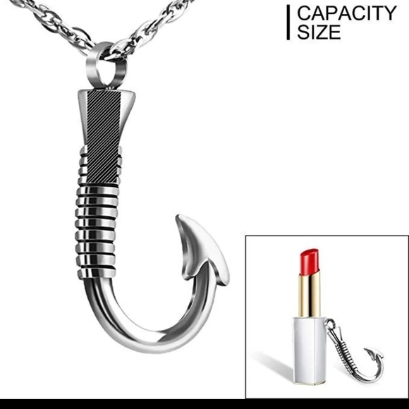 Fishing Hook Urn Necklace for Ashes Hook Jewelry - Picture 5 of 5